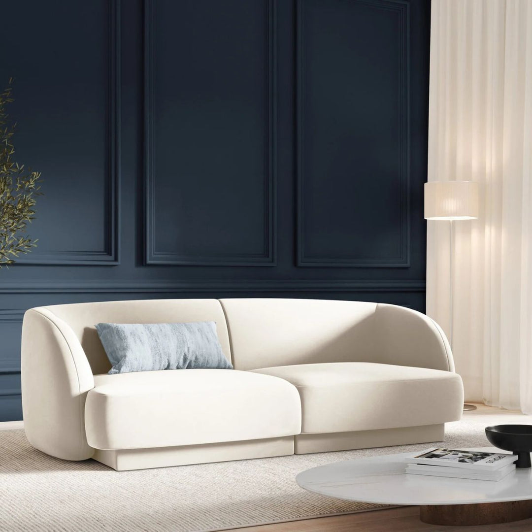 Canapé 2 places MILEY Micadoni velours beige clair
