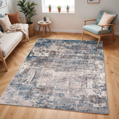 Tapis Abstrait Moderne Bleu/Gris Miami