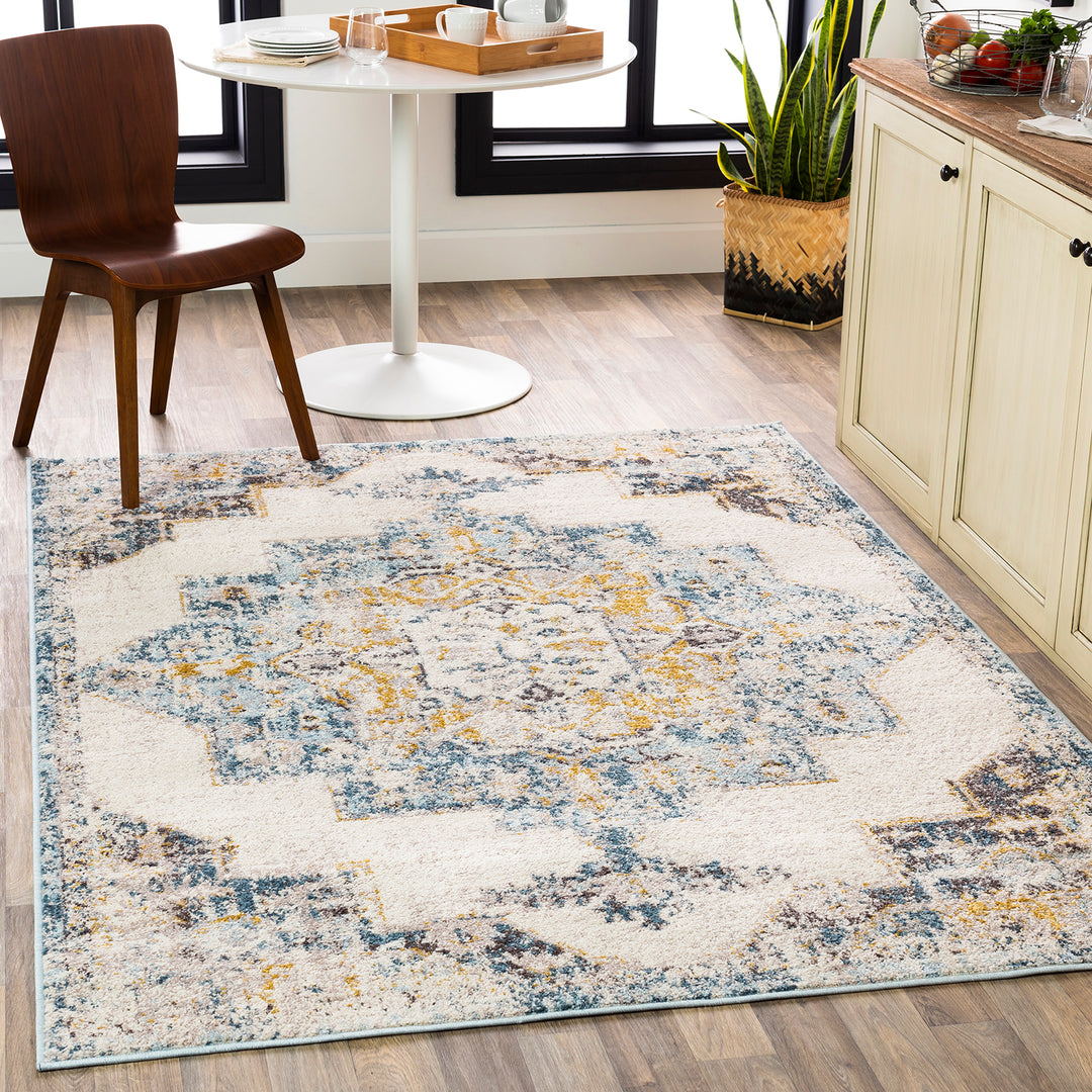Tapis Vintage Oriental Gris/Jaune Agra