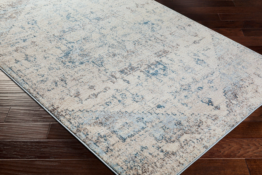 Tapis Vintage Oriental Ivoire/Bleu Tampa