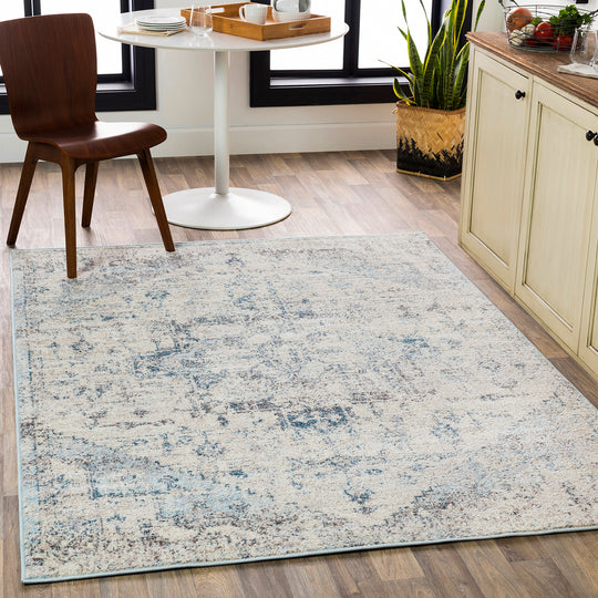 Tapis Vintage Oriental Ivoire/Bleu Tampa