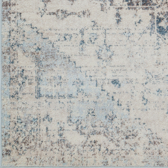 Tapis Vintage Oriental Ivoire/Bleu Tampa