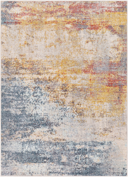 Tapis Abstrait Moderne Multicolore/Orange Sarasota
