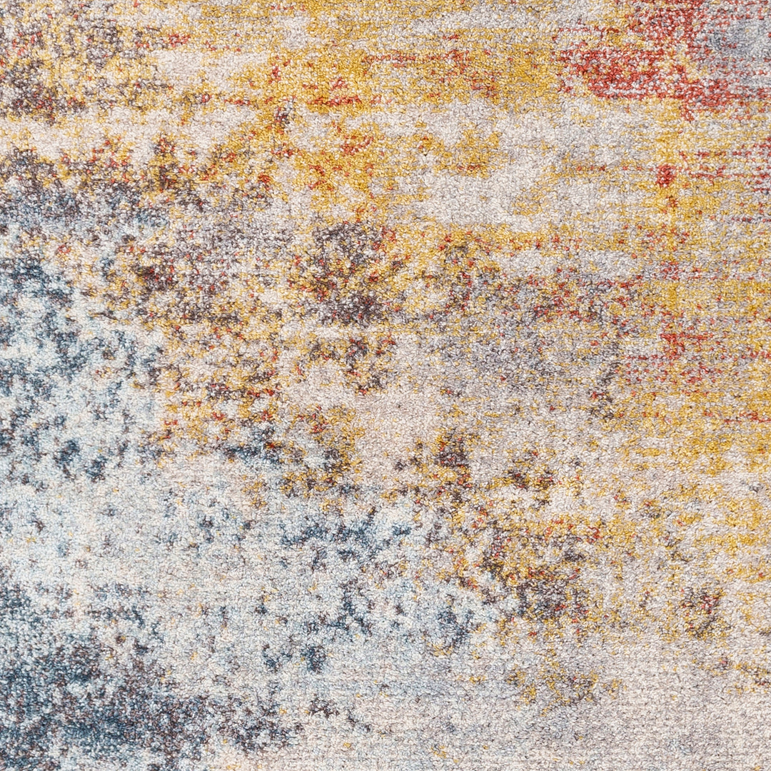 Tapis de Couloir Abstrait Moderne Multicolore/Orange Sarasota