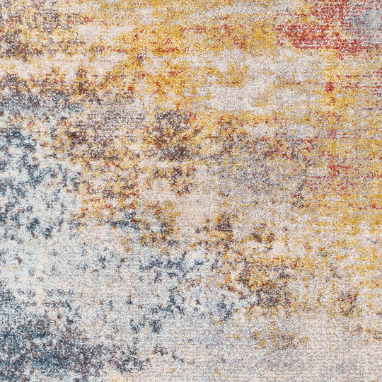 Tapis de Couloir Abstrait Moderne Multicolore/Orange Sarasota