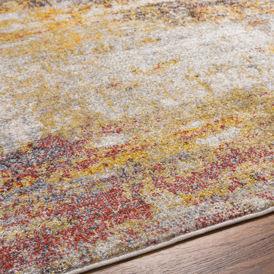 Tapis de Couloir Abstrait Moderne Multicolore/Orange Sarasota