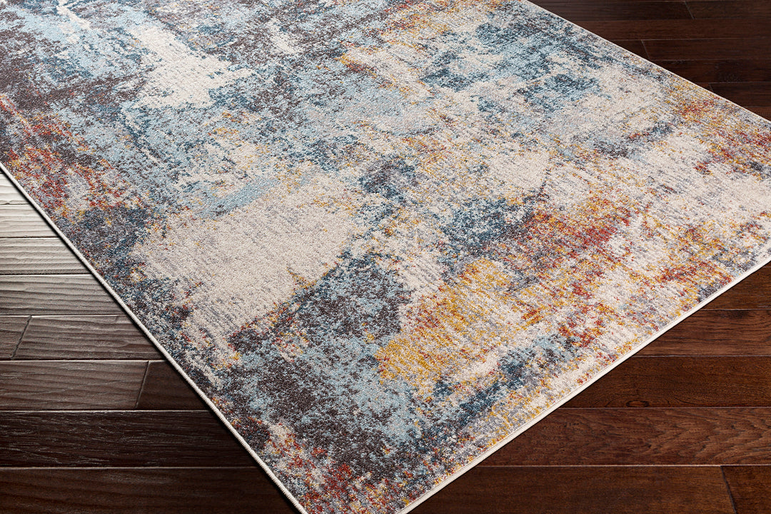 Tapis Abstrait Moderne Multicolore/Bleu Sarasota