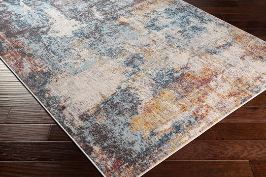 Tapis Abstrait Moderne Multicolore/Bleu Sarasota