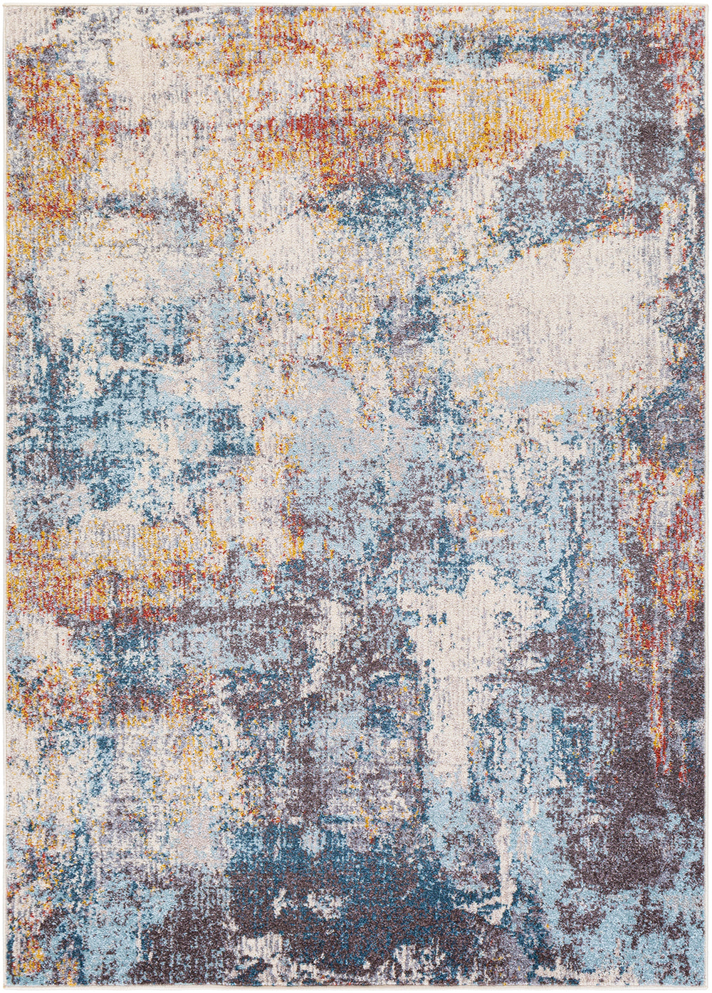 Tapis Abstrait Moderne Multicolore/Bleu Sarasota