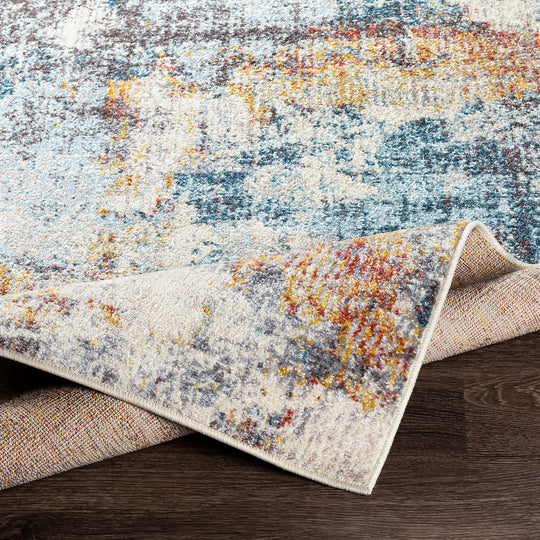 Tapis Abstrait Moderne Multicolore/Bleu Sarasota