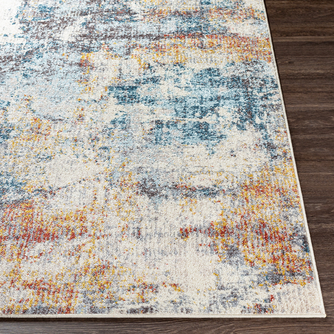 Tapis Abstrait Moderne Multicolore/Bleu Sarasota