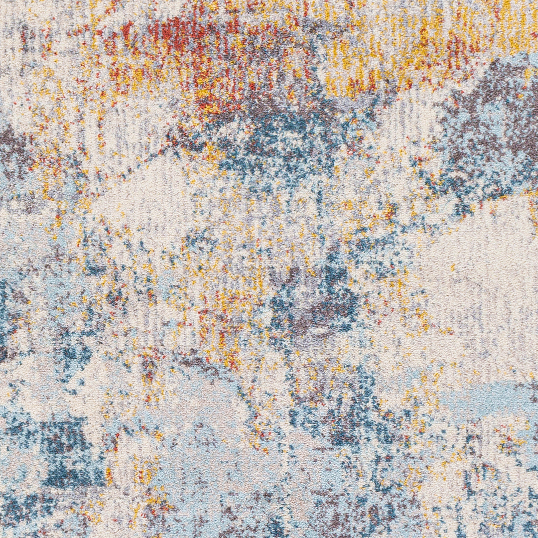 Tapis Abstrait Moderne Multicolore/Bleu Sarasota