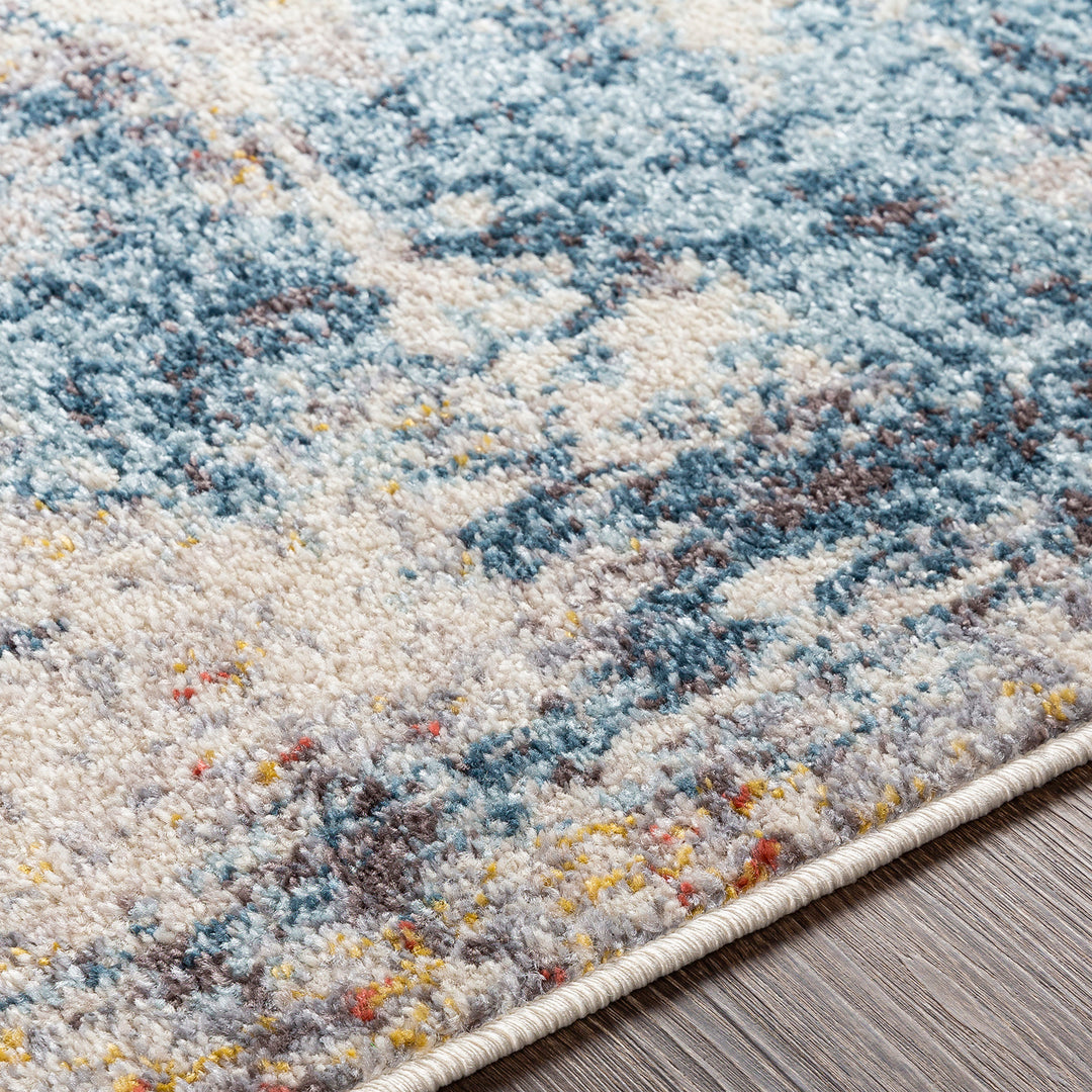 Tapis Abstrait Moderne Multicolore/Bleu Sarasota