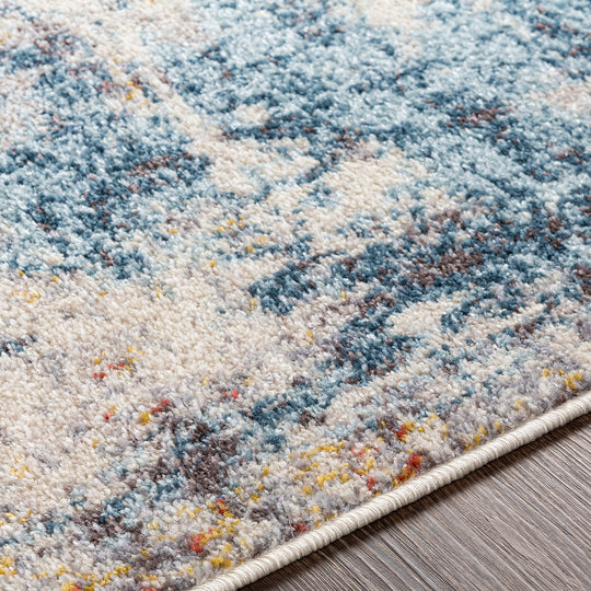 Tapis Abstrait Moderne Multicolore/Bleu Sarasota