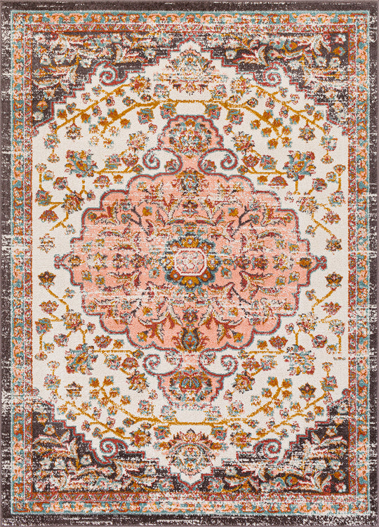 Tapis Vintage Oriental Rose/Blanc Bray