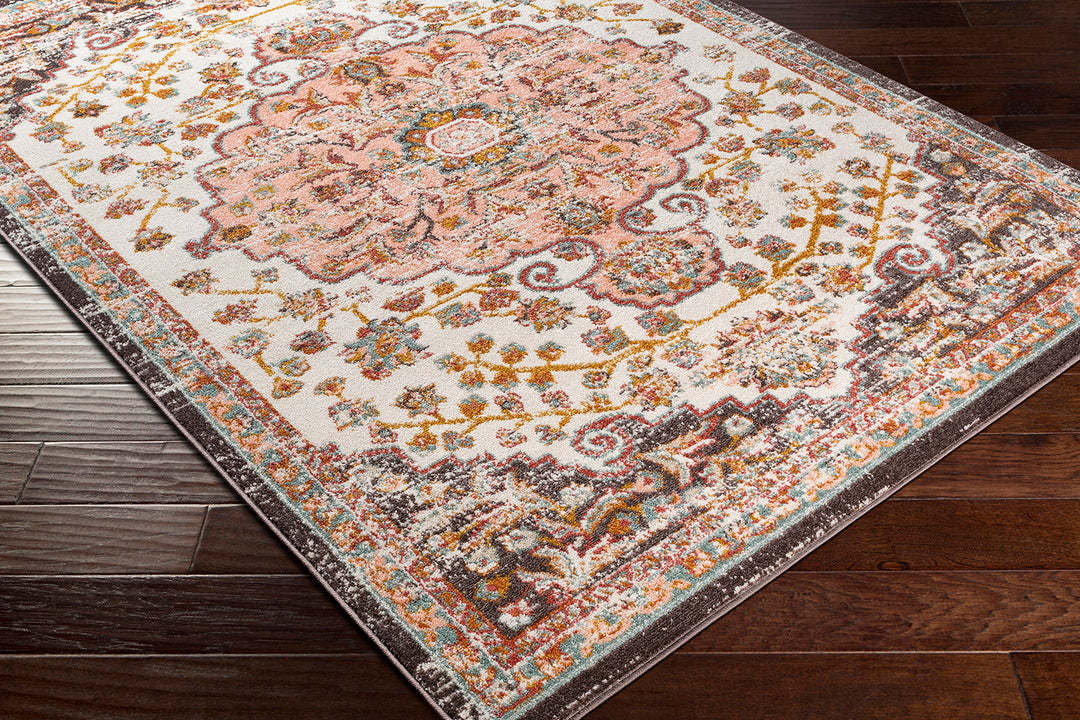 Tapis Vintage Oriental Rose/Blanc Bray