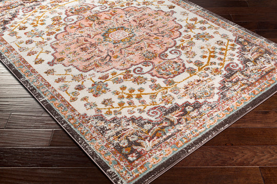 Tapis Vintage Oriental Rose/Blanc Bray