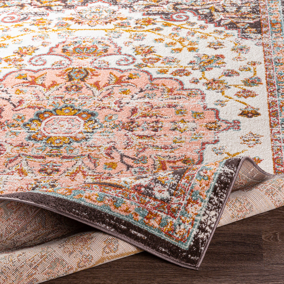 Tapis Vintage Oriental Rose/Blanc Bray