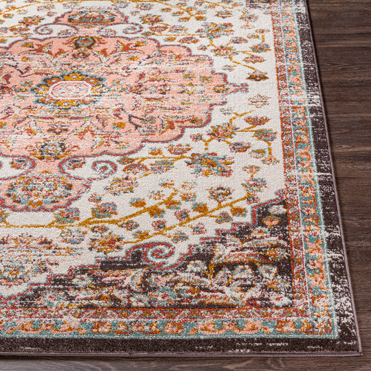 Tapis Vintage Oriental Rose/Blanc Bray