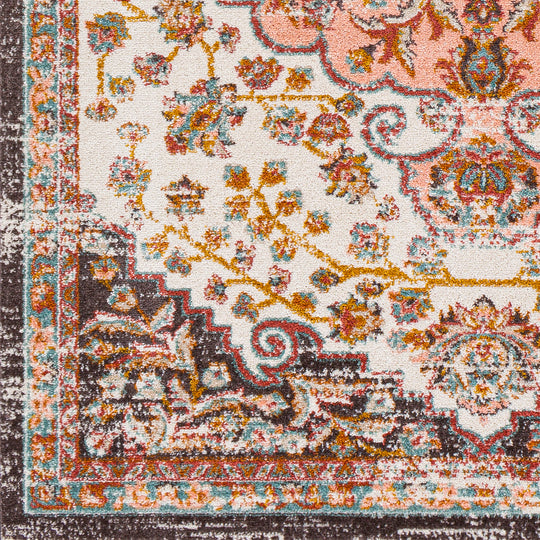 Tapis Vintage Oriental Rose/Blanc Bray