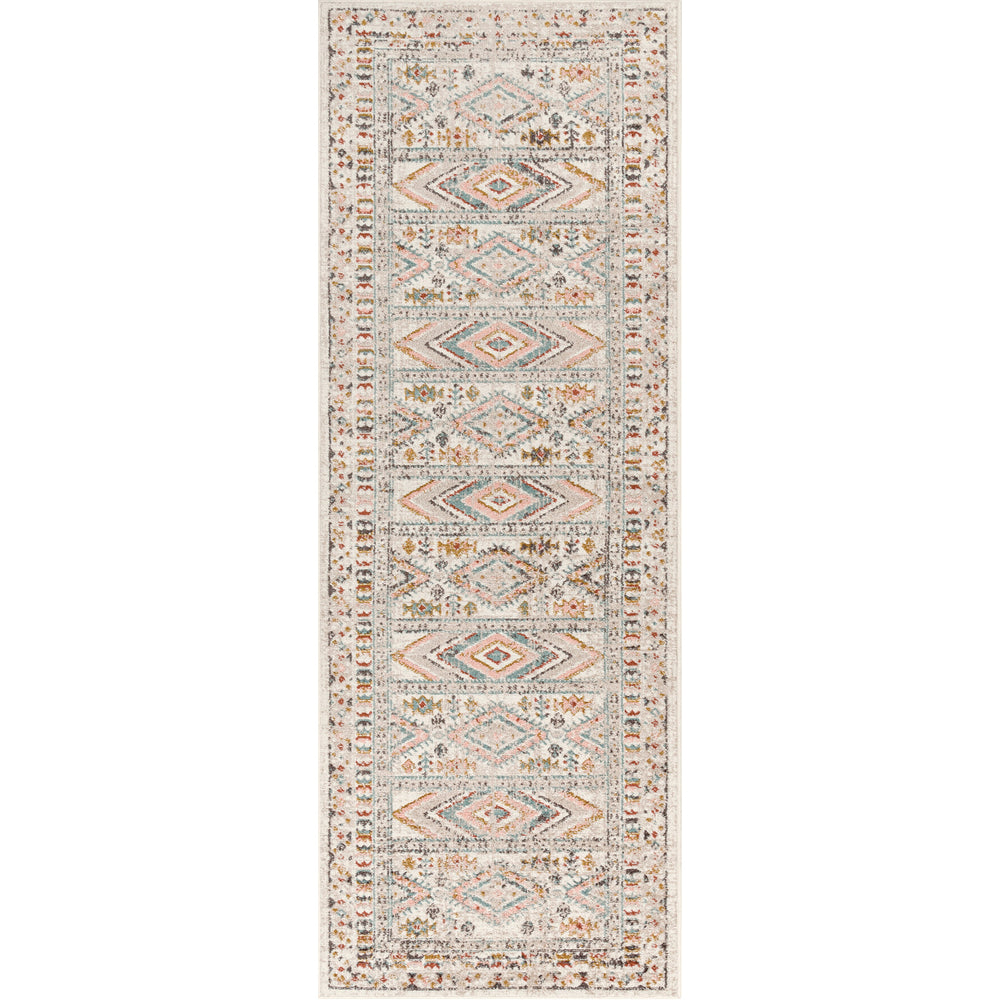 Tapis de Couloir Scandinave Bohème Multicolore/Rose Jaipur