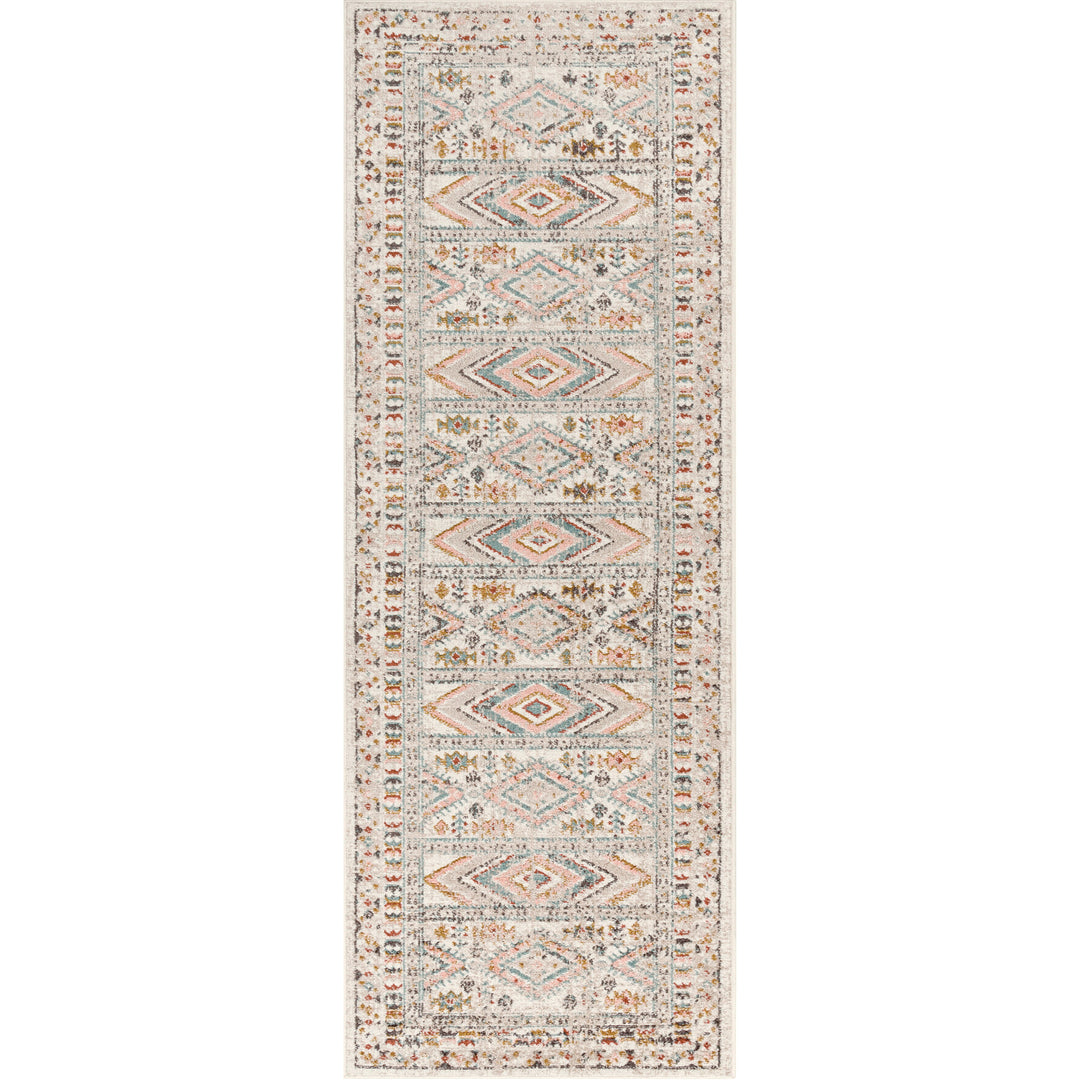 Tapis de Couloir Scandinave Bohème Multicolore/Rose Jaipur