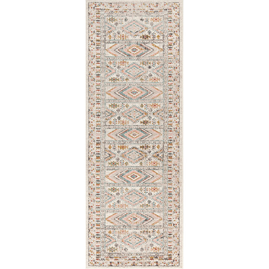 Tapis de Couloir Scandinave Bohème Multicolore/Rose Jaipur