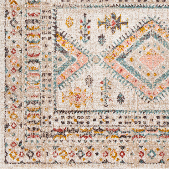 Tapis de Couloir Scandinave Bohème Multicolore/Rose Jaipur