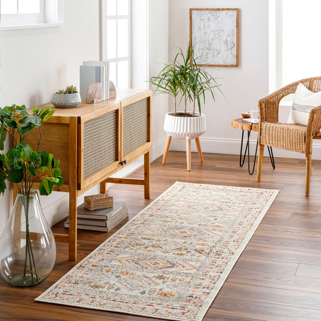 Tapis de Couloir Scandinave Bohème Multicolore/Rose Jaipur