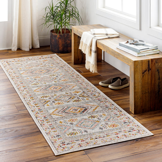 Tapis de Couloir Scandinave Bohème Multicolore/Rose Jaipur