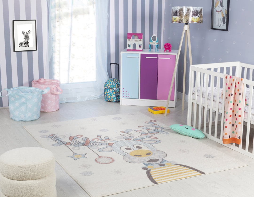 Tapis Enfant Caribou Multicolore/Bleu Boone