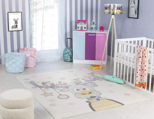 Tapis Enfant Caribou Multicolore/Bleu Boone