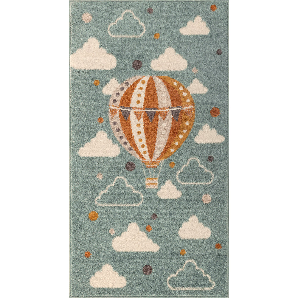 Tapis Enfant Montgolfière Nuages Multicolore/Bleu Cenon