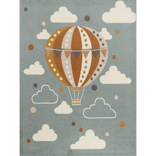 Tapis Enfant Montgolfière Nuages Multicolore/Bleu Cenon