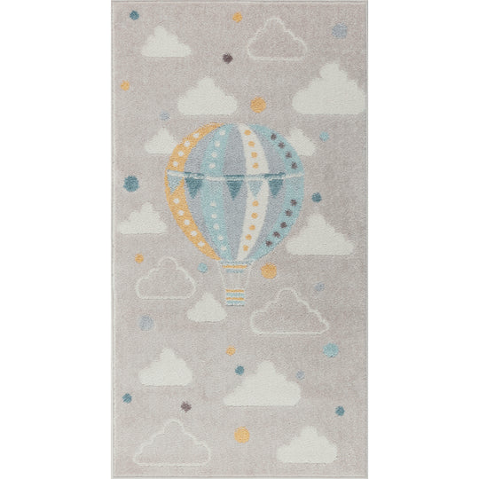 Tapis Enfant Montgolfière Nuages Multicolore/Gris Cenon