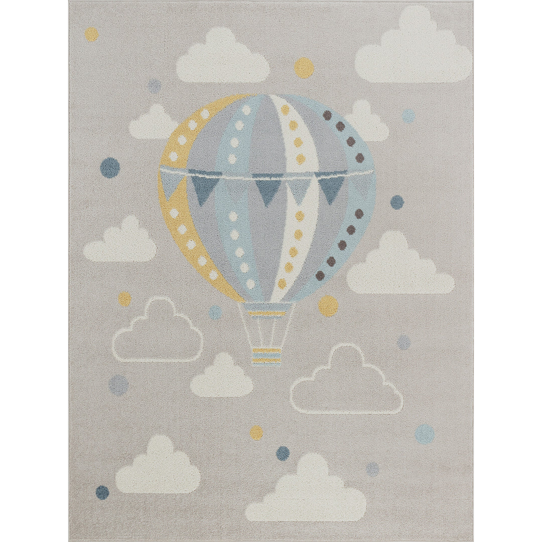 Tapis Enfant Montgolfière Nuages Multicolore/Gris Cenon