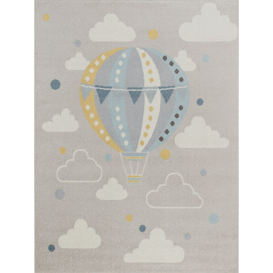 Tapis Enfant Montgolfière Nuages Multicolore/Gris Cenon