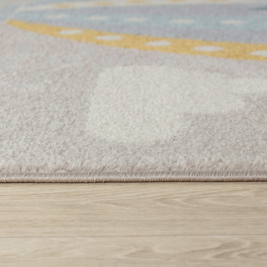 Tapis Enfant Montgolfière Nuages Multicolore/Gris Cenon