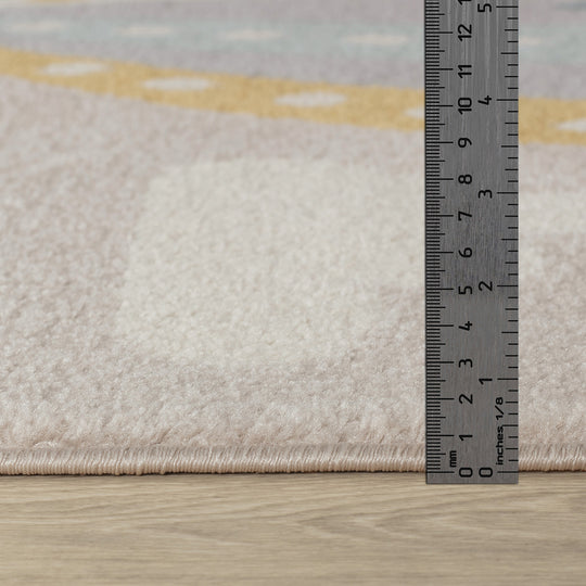 Tapis Enfant Montgolfière Nuages Multicolore/Gris Cenon