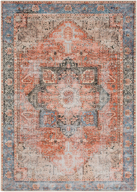 Tapis Vintage Lavable en Machine Rouge/Bleu Rodas