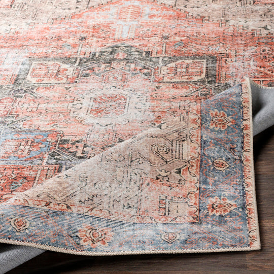 Tapis Vintage Lavable en Machine Rouge/Bleu Rodas