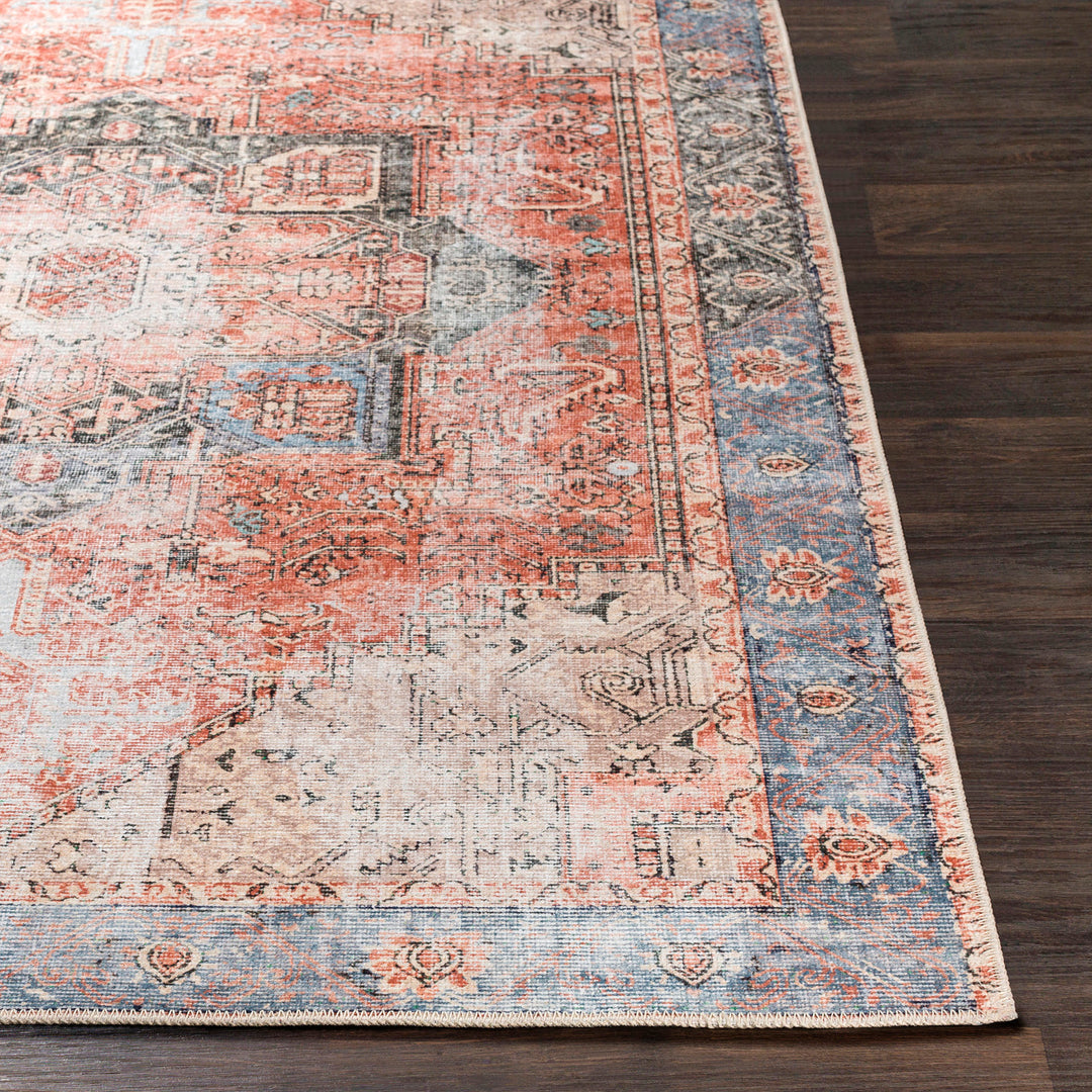 Tapis Vintage Lavable en Machine Rouge/Bleu Rodas