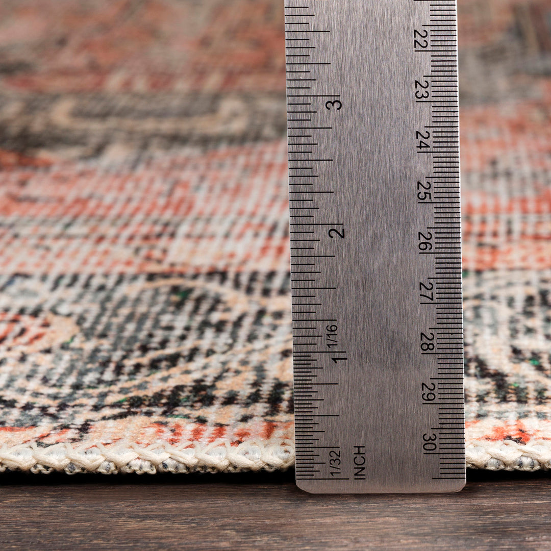 Tapis Vintage Lavable en Machine Rouge/Bleu Rodas