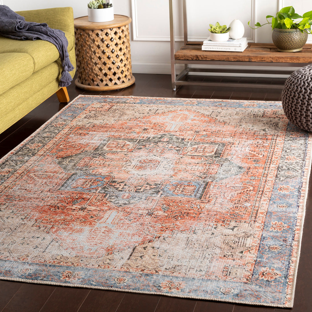 Tapis Vintage Lavable en Machine Rouge/Bleu Rodas