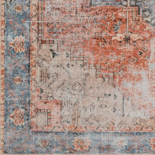 Tapis Vintage Lavable en Machine Rouge/Bleu Rodas