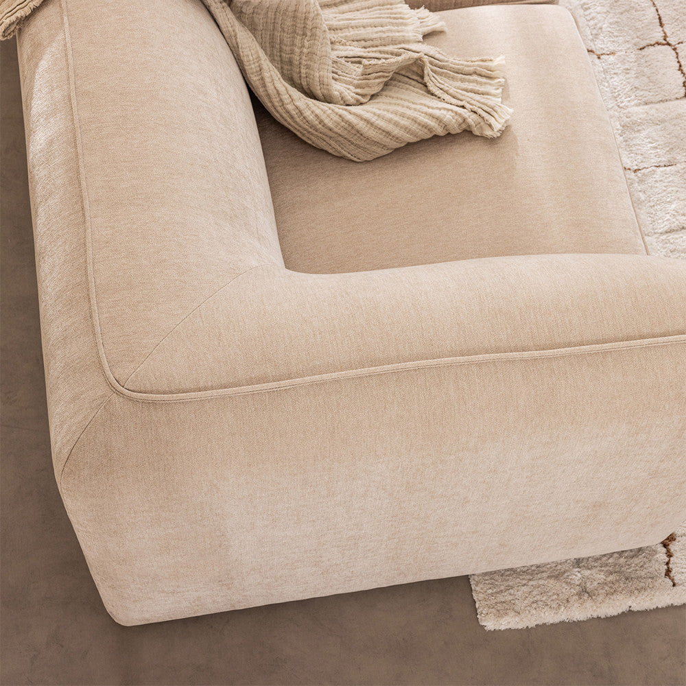 Canapé DRAWER modulable en tissu ecru Noor