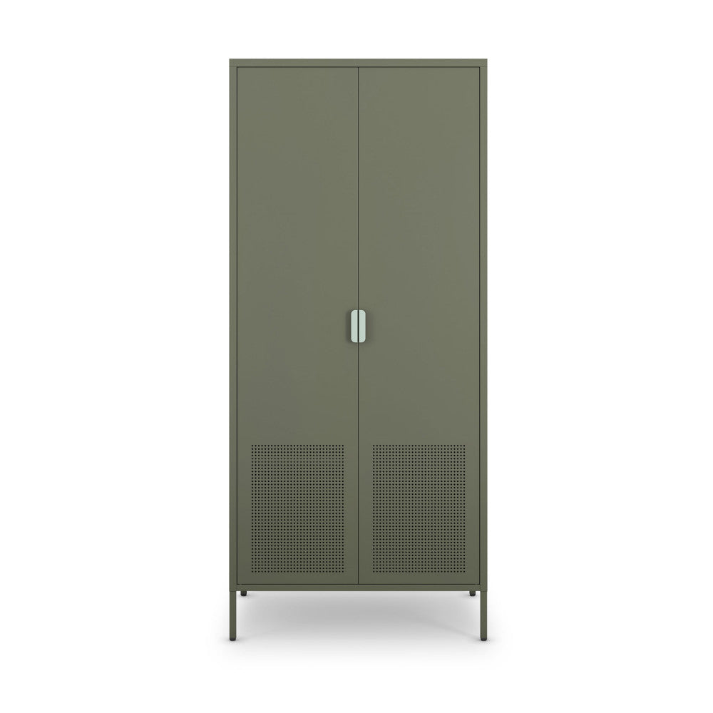 Armoire DRAWER Adel 2 portes en métal vert