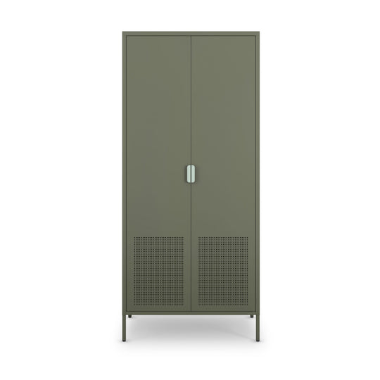 Armoire DRAWER Adel 2 portes en métal vert