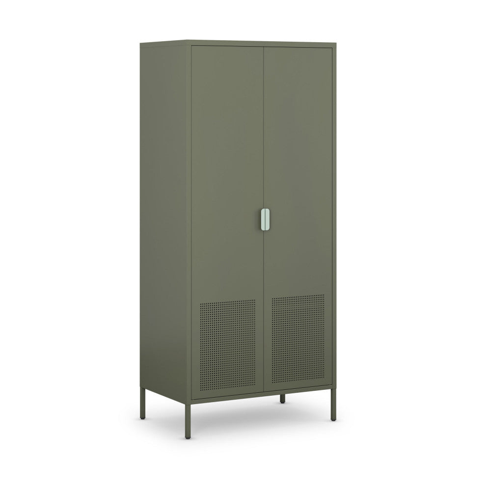 Armoire DRAWER Adel 2 portes en métal vert