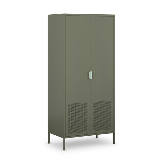 Armoire DRAWER Adel 2 portes en métal vert